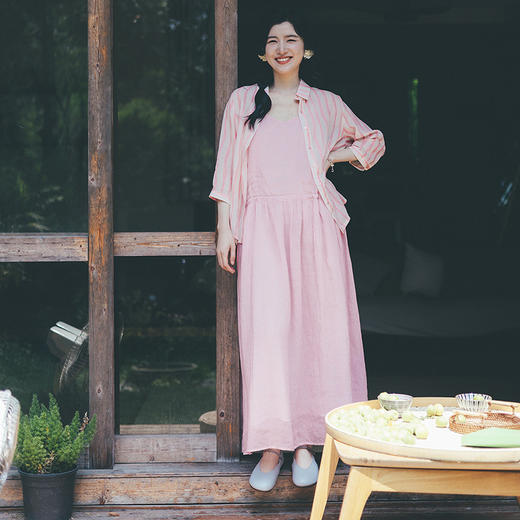 绽放334朵/【海街日记】苎麻印花可调节肩带腰部抽绳大摆吊带裙女 商品图2