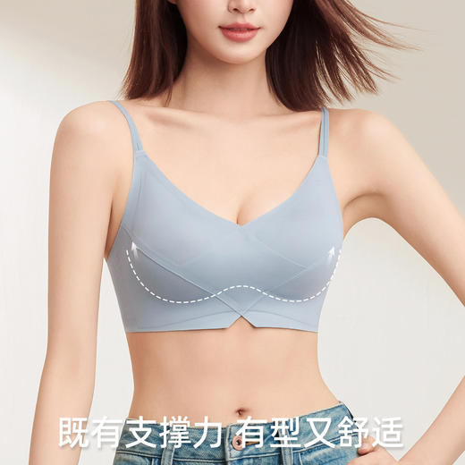 【商场同款】熳洁儿 百搭交叉美背内衣性感无痕文胸AB通杯22701552 商品图1