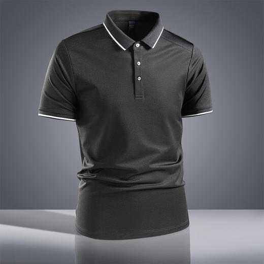 【7A抗菌凉感醋酸亚麻桑蚕丝】罗蒙男士夏季防紫外线polo衫男休闲百搭短袖t恤男 商品图4