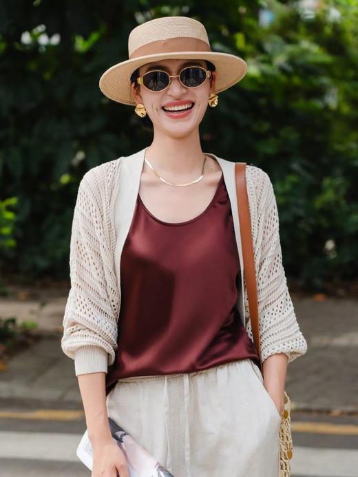 V领无袖缎面背心 ME2706 商品图1