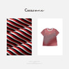COCO ZONE 刘一一“凯旋T”100棉圆领撞色条纹短袖T恤CD1A1024 商品缩略图5