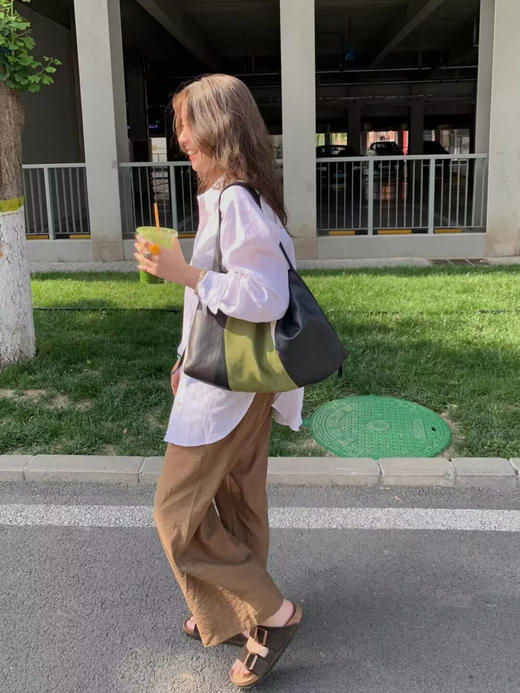 官网1200+内家轻薄透气丝滑垂感直筒休闲裤女 高腰显瘦慵懒宽松阔腿裤长裤 商品图3