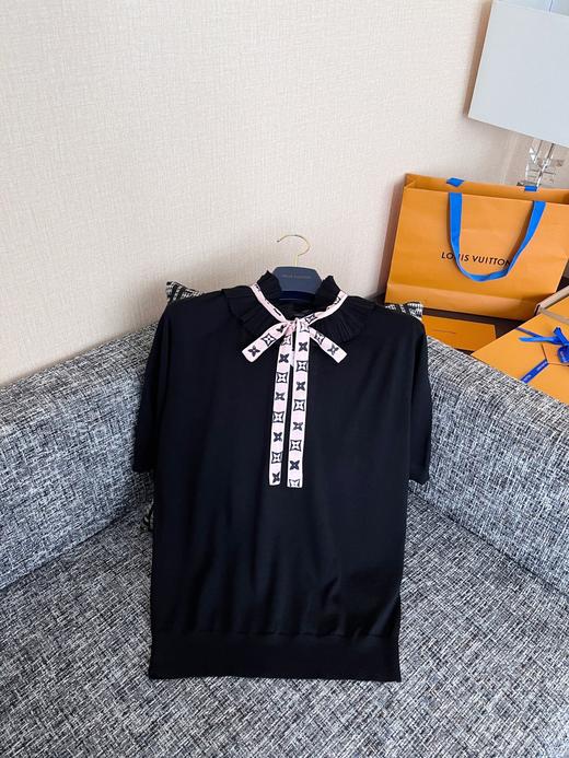 驴家25新款花边立领丝带针织短袖（TM） 商品图9