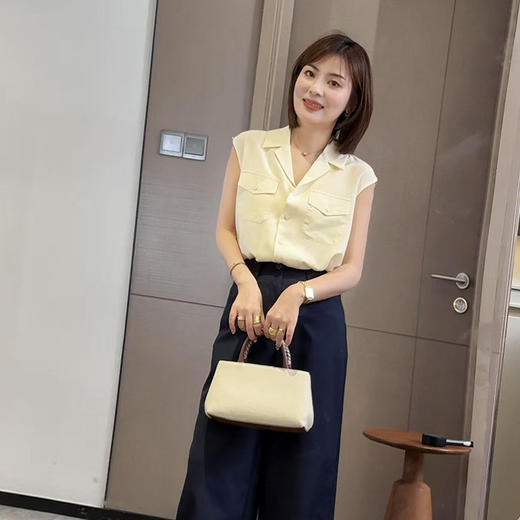 【部分现货】良木礼真丝翻领上衣（D058） 商品图1