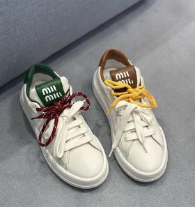 重磅渠道  mu撞色厚底小白鞋  双色鞋带 3.5cm撞色休闲运动鞋