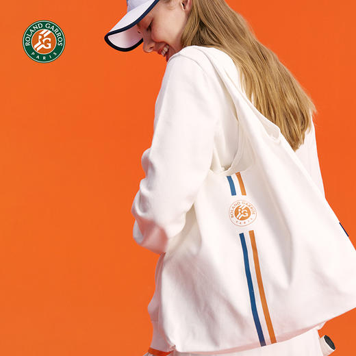 罗兰加洛斯法网帆布袋女大容量手提袋单肩斜跨包三色印花环保袋 商品图1