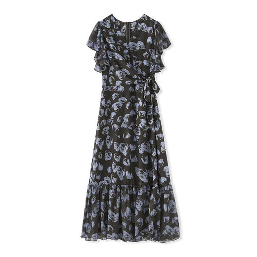 「高货wl」全新升级【铂金会员330/天猫439/差价109】(05448)洛诗琳法式复古气质印花裙2025夏季收腰度假风V领连衣裙 商品图4