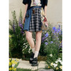 两三事梵高文艺经纬格律2025夏新款印花贴布绣格子拼接牛仔半身裙 商品缩略图3