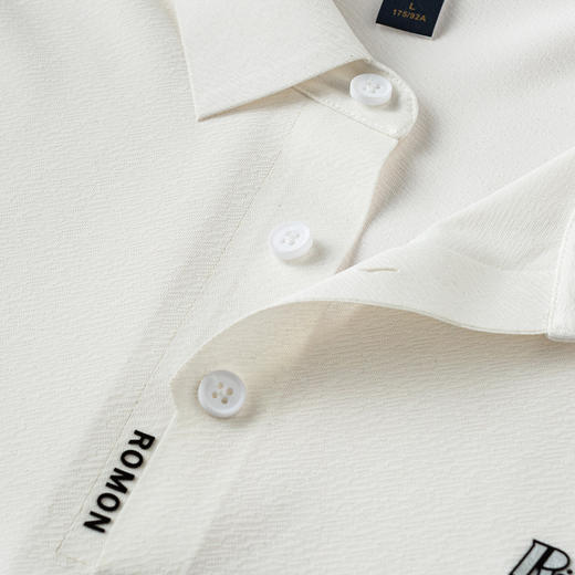 【凉感抗菌无痕抗皱】罗蒙男士Polo衫夏季树皮纹理冰丝t恤时尚休闲男短袖 商品图7