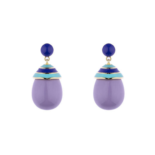 订购6周到｜Eshvi-MINI STRIPED DROP-香芋色 条纹 吊坠 耳环［英国设计师］ 商品图1