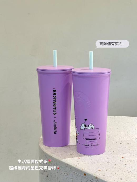 F650星巴克2025联名史努比抹香紫浮雕吸管杯 商品图0