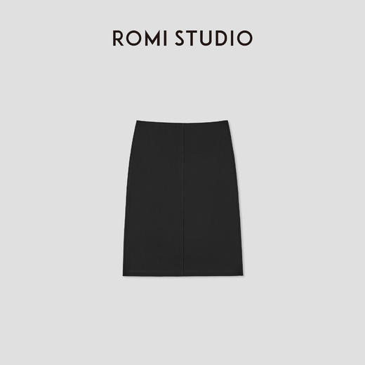 ROMI STUDIO“简约舒适”黑色高密棉轻薄弹力针织半身裙 RWCSXT2512 商品图1
