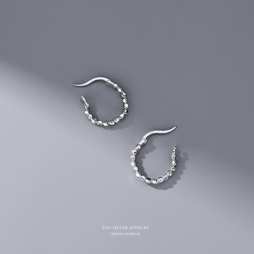 【神秘留白】S925银简约碎石耳扣【YXS-E2465】 商品图2