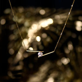 雀说真空电镀18K金保色项链平衡木套链锁骨链轻奢小众设计高级感颈链AL