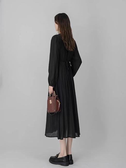 【连衣裙】天丝垂感系带长袖连衣裙-喜出 商品图2