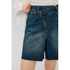 HeyDress复古牛仔短裤女夏季高腰宽松阔腿五分裤毛边设计休闲裤子 商品缩略图3