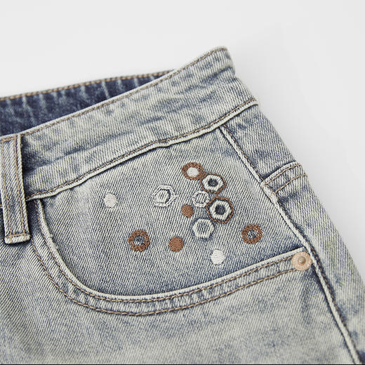 【新品上新】HX 夏季水洗牛仔五分裤微宽松手感柔软S207522059101 商品图5