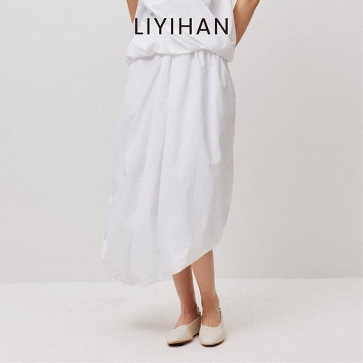 LIYIHAN设计感时尚气质休闲不规则棉感中长款半裙 商品图1