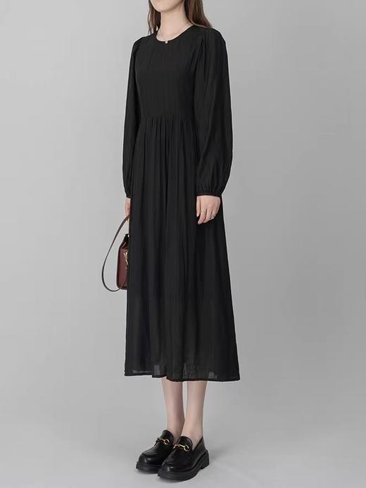 【连衣裙】天丝垂感系带长袖连衣裙-喜出 商品图1