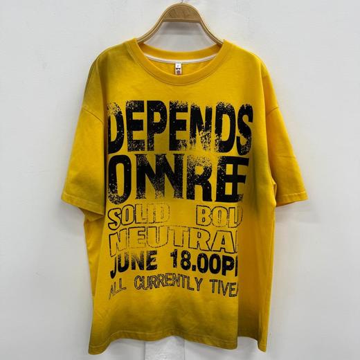 ZC印字母圆领短袖T恤50528（黄）夏季 252180040321 商品图1