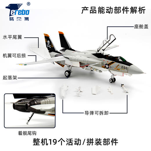 【特尔博-九三阅兵、长春航展纪念品】 1:72F14熊猫人合金飞机模型 V-31熊猫人中队收藏战斗机摆件 商品图2