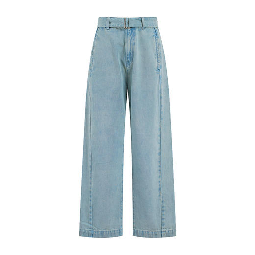 HeyDress浅蓝色牛仔裤女夏季法式高腰宽松显瘦直筒裤百搭薄款裤子 商品图4