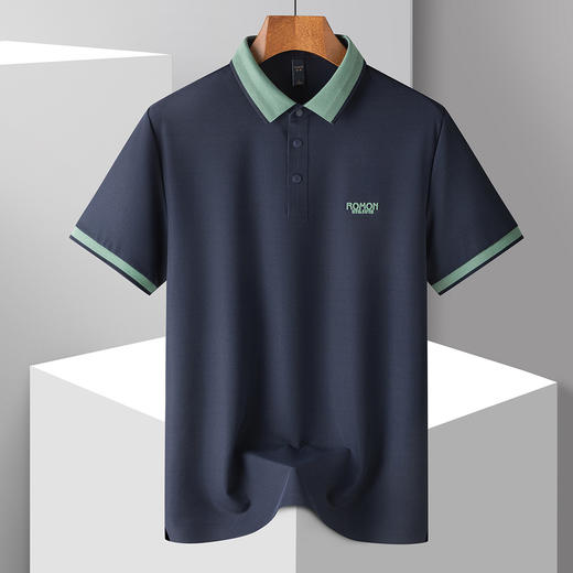 【凉感抗菌无痕抗皱】罗蒙夏季男士Polo衫冰丝t恤舒适透气休闲百搭男短袖t恤 商品图1