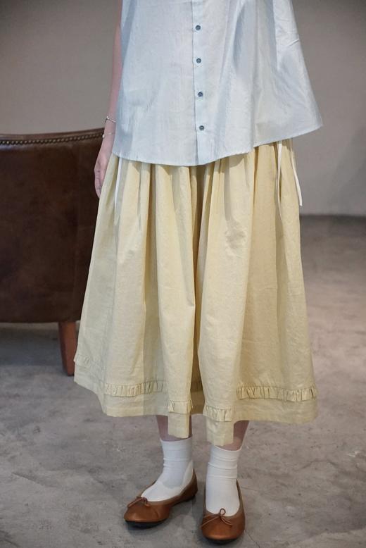 apuntob 丝棉混纺褶皱饰裙摆半身裙 商品图7