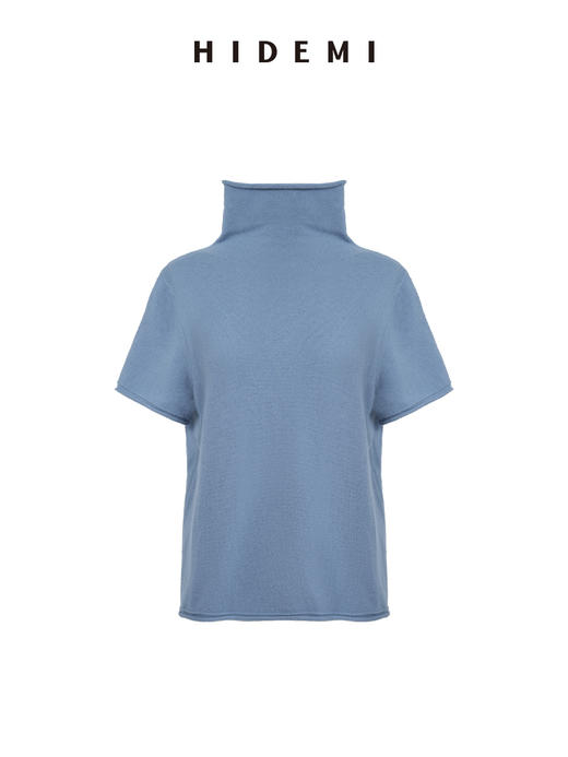 HIDEMI 进口澳洲美丽奴羊毛全毛堆堆领短袖针织毛衣叠穿神器 商品图13