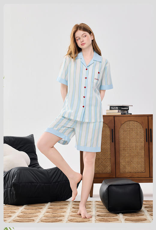 限时9折【天丝棉短袖短裤】A类 莱赛尔天丝棉 深睡凉感睡衣 凉而不冰 肌肤尽享丝滑DKW978-CC 商品图7