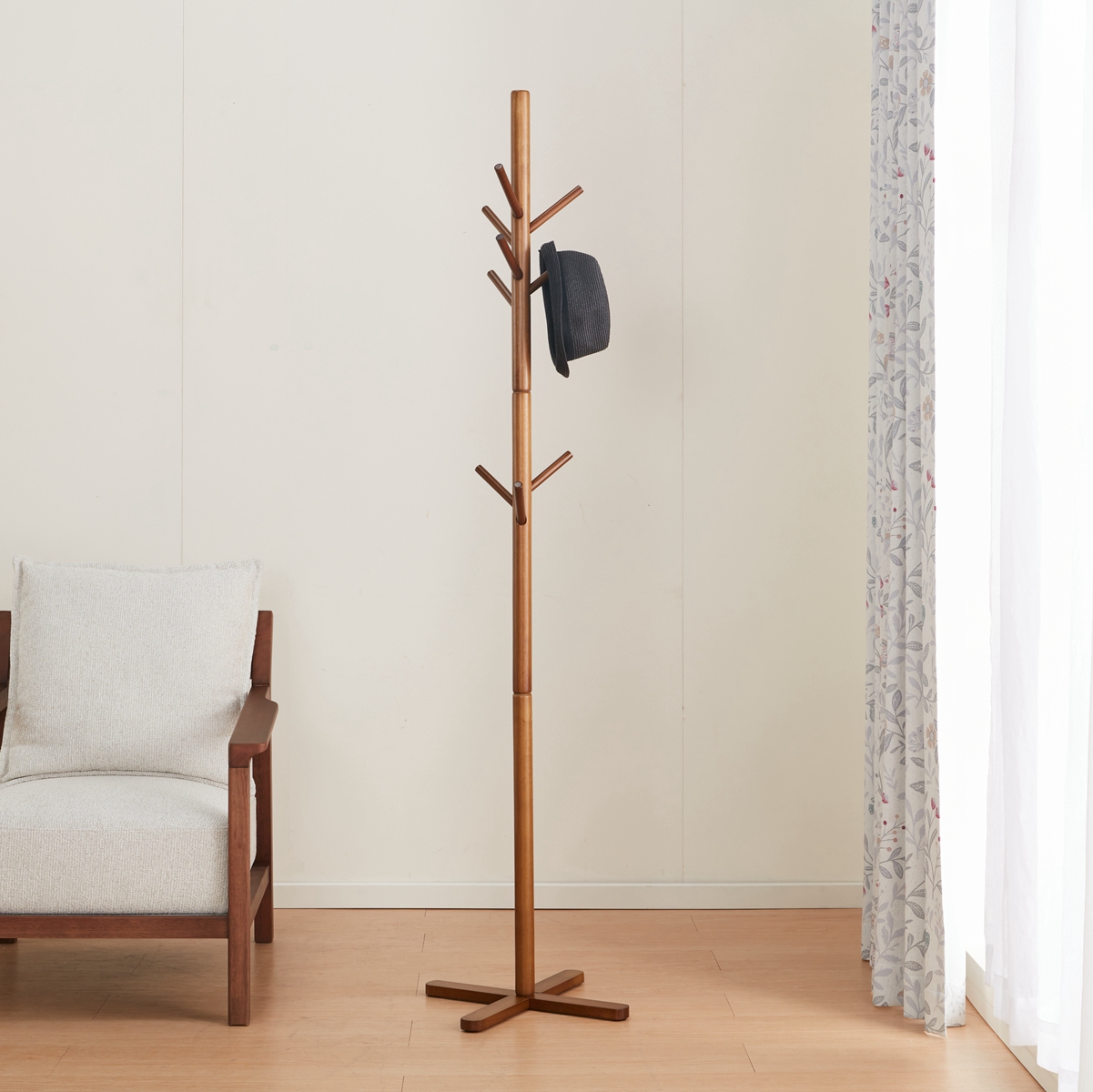 衣帽架 浅棕色/中棕色/白色