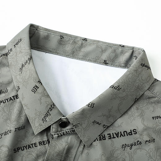 【拉链款】【DPX】大依优型大码冰丝短袖花衬衫夏装半袖衬衣胖子时尚休闲色百搭免烫上衣胖子男士 商品图2