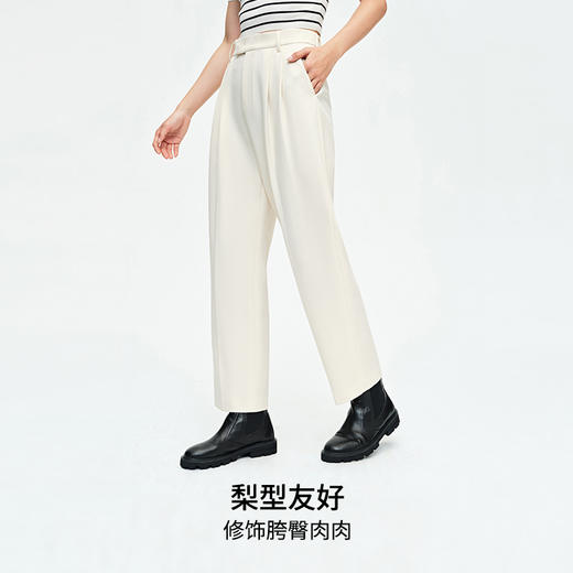 【轻薄绒锥形裤】simplepieces冬SPS休闲裤女新四面弹双褶奶奶裤 商品图3