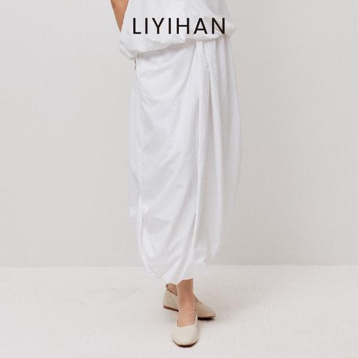 LIYIHAN设计感时尚气质休闲不规则棉感中长款半裙 商品图2