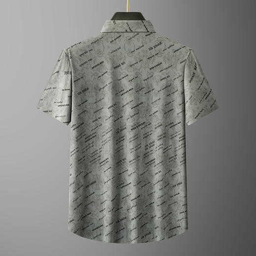 【拉链款】【DPX】大依优型大码冰丝短袖花衬衫夏装半袖衬衣胖子时尚休闲色百搭免烫上衣胖子男士 商品图1