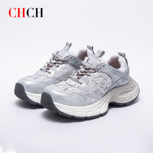 CHCH平衡鞋2025夏季新款厚底休闲老爹鞋网面运动鞋女鞋CP1B5411 商品图0