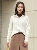 奶白色半拉链高领绞花针织毛衣 宽松慵懒坑条纹理显瘦保暖秋冬通勤温柔气质套头上衣 商品缩略图0