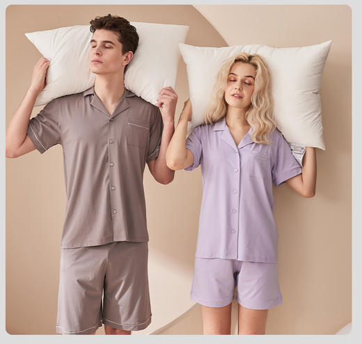 限时9折【莫代尔翻领短袖短裤】A类 无芳香胺无异味 放心贴身穿DKM411B-CC 商品图6