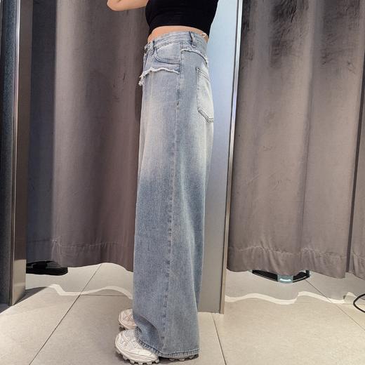 NC设计拼接腰头牛仔阔腿裤（蓝）夏季152131190321 商品图2