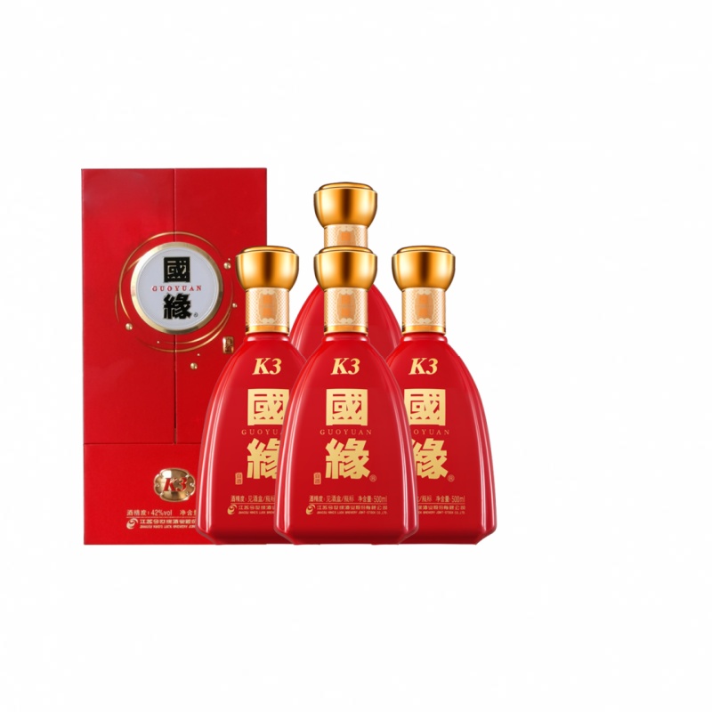 【酒厂直营】国缘浓香型42度白酒K3升级版(4瓶装)