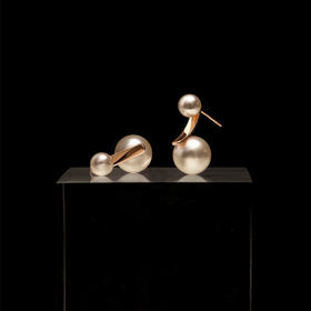 雀说原创设计纯银珍珠耳环女复古港风大珍珠耳钉高级感小众银耳饰ALQIBEI06