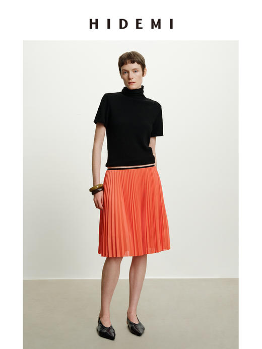 HIDEMI 进口澳洲美丽奴羊毛全毛堆堆领短袖针织毛衣叠穿神器 商品图11