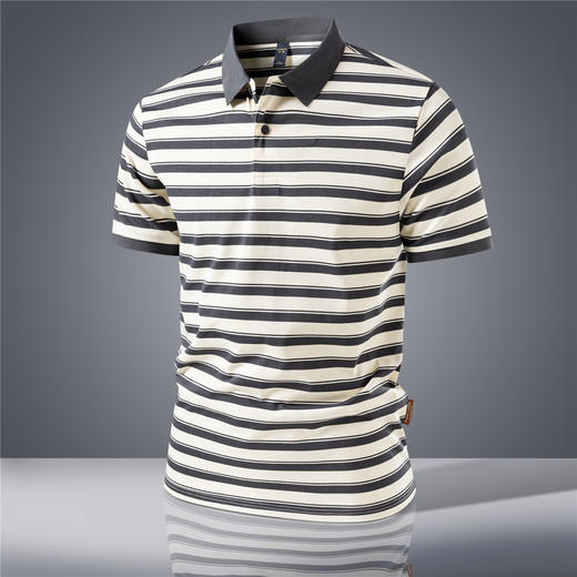 【7A抗菌】罗蒙男士Polo衫夏季经典条纹海魂衫薄款休闲男短袖T恤 商品图3