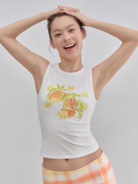 Evistub/E-5XDX789/桃子印花背心