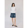 HeyDress复古牛仔短裤女夏季高腰宽松阔腿五分裤毛边设计休闲裤子 商品缩略图2