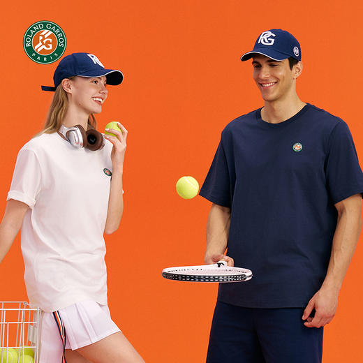 罗兰加洛斯法网短袖t恤男女纯棉2022夏新款运动上衣彩标印花半袖 商品图1