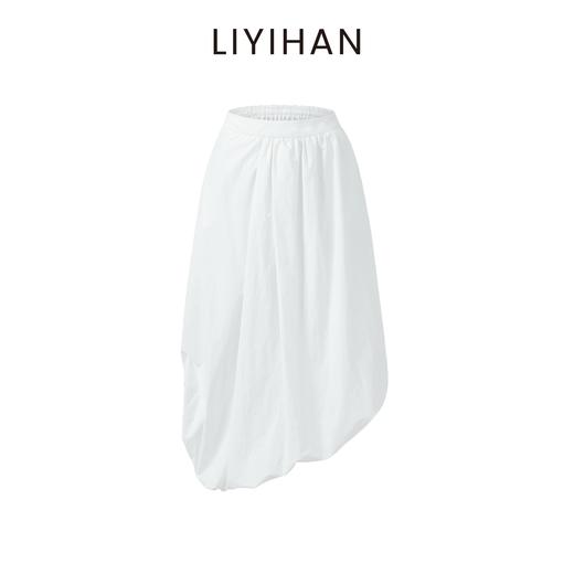 LIYIHAN设计感时尚气质休闲不规则棉感中长款半裙 商品图4