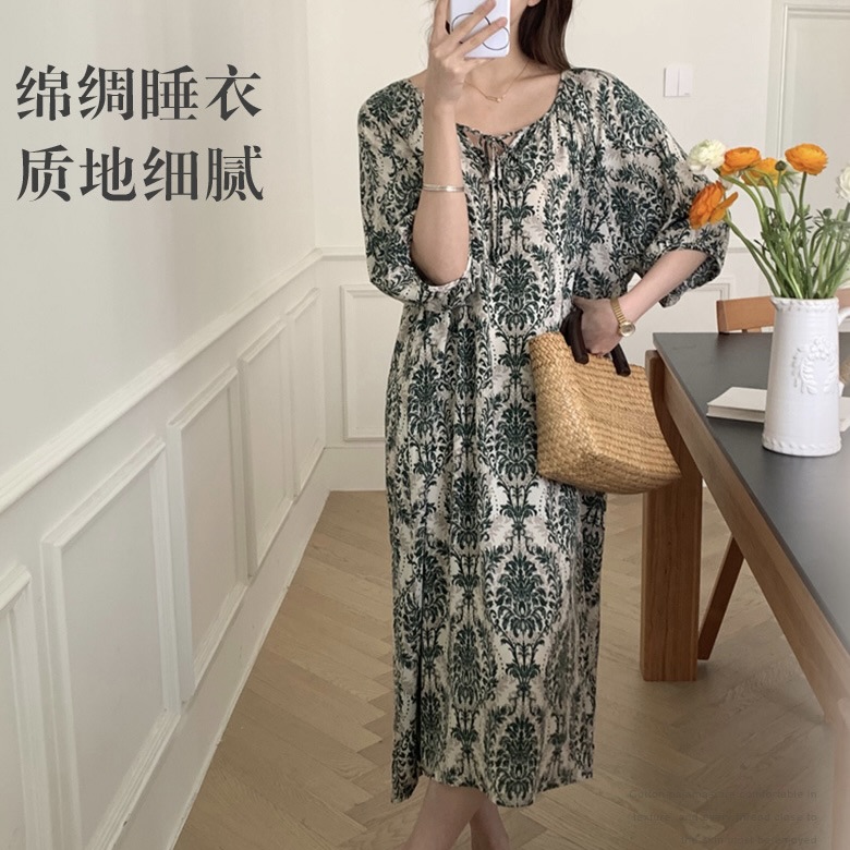 下单2-5天内发货！【满178减89！任选2件加入购物车一起付款，89到手2件】晗欣棉绸印花女士睡裙 30个款式任选 简单慵懒舒适 轻薄凉爽柔软亲肤