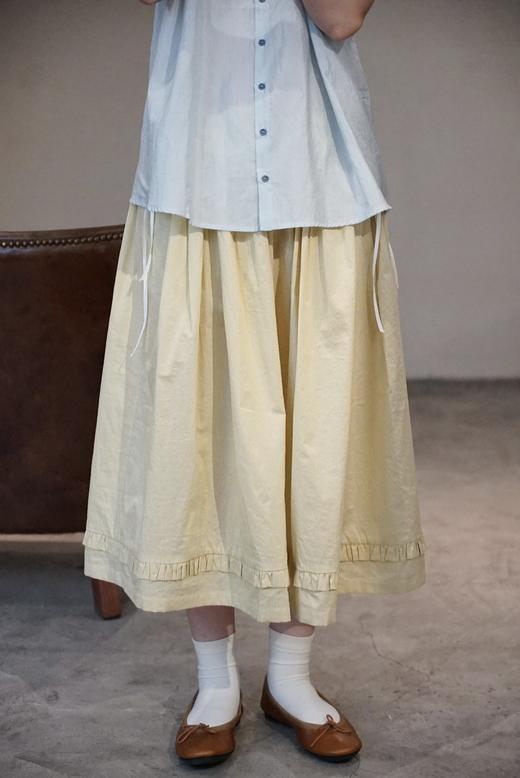 apuntob 丝棉混纺褶皱饰裙摆半身裙 商品图0