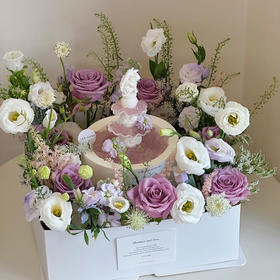 粉紫许愿池（鲜花不一定能买到一样的，按色系搭配）